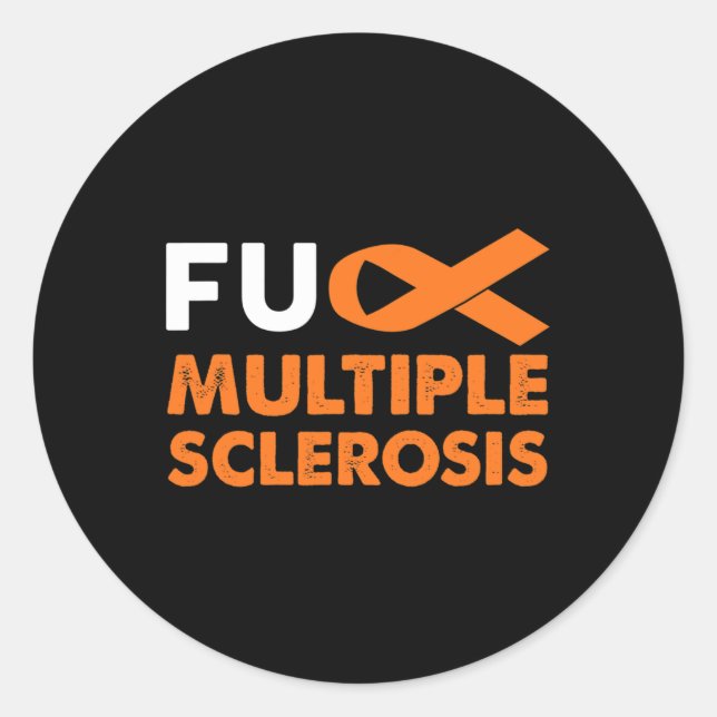 Pegatina Redonda Conciencia sobre la esclerosis múltiple de Fck Sra (Anverso)