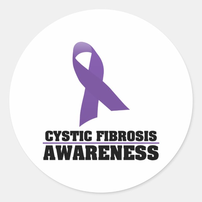 Pegatina Redonda Conciencia sobre la fibrosis quística (Anverso)