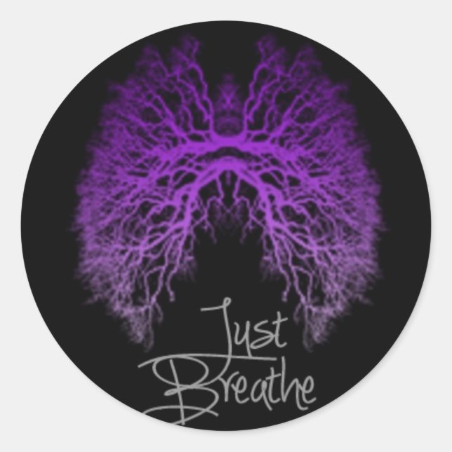 Pegatina Redonda Conciencia sobre la fibrosis quística (Anverso)