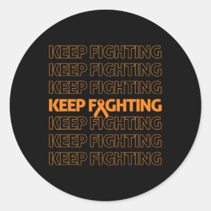 Pegatina Redonda Conciencia sobre la leucemia Mantener la lucha con