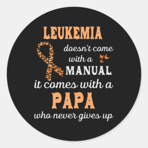 Pegatina Redonda Conciencia sobre la leucemia Papa apoya a guerrero