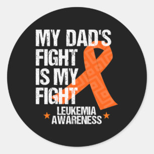Pegatina Redonda Conciencia sobre la leucemia papá lucha contra el 