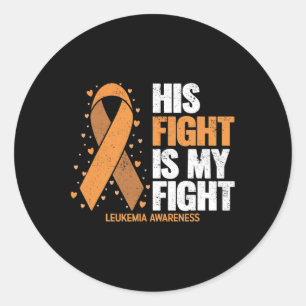 Pegatina Redonda Conciencia sobre la leucemia Su lucha es mi lucha 