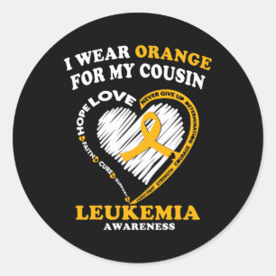 Pegatina Redonda Conciencia sobre la leucemia - Uso Naranja para mi