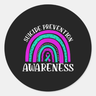 Pegatina Redonda Conciencia sobre la prevención del suicidio Cinta