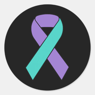 Pegatina Redonda Conciencia sobre la prevención del suicidio Cinta