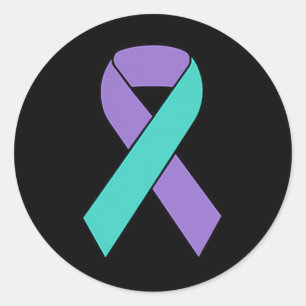 Pegatina Redonda Conciencia sobre la prevención del suicidio Cinta