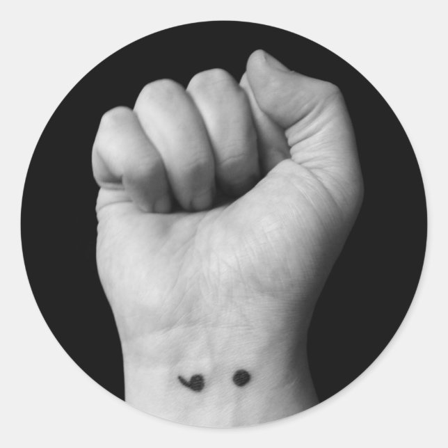 Pegatina Redonda Conciencia sobre la salud mental (Anverso)