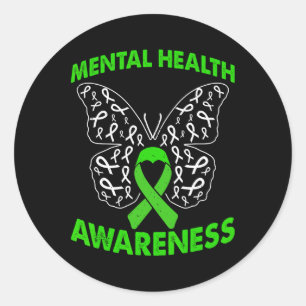 Pegatina Redonda Conciencia sobre la salud mental Ansiedad social M