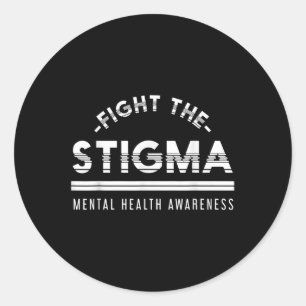 Pegatina Redonda Conciencia sobre la salud mental contra el estigma