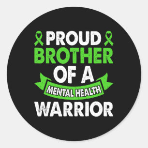 Pegatina Redonda Conciencia Sobre La Salud Mental Hermano De La Men