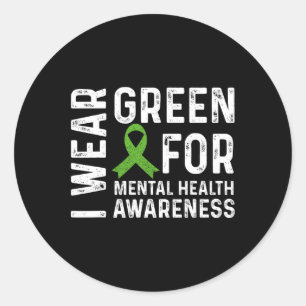 Pegatina Redonda Conciencia sobre la salud mental: usamos salud men