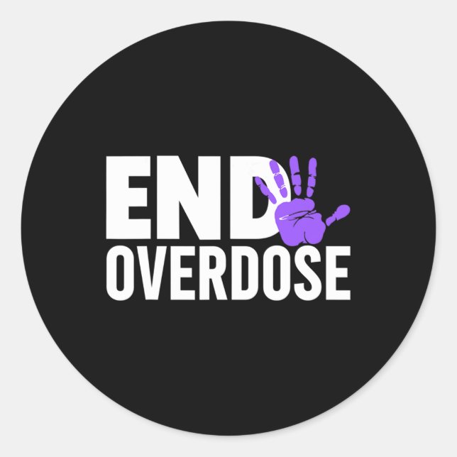 Pegatina Redonda Conciencia sobre la sobredosis - Conciencia sobre  (Anverso)