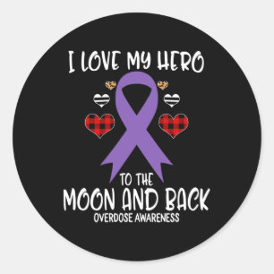 Pegatina Redonda Conciencia Sobre La Sobredosis Me Encanta Héroe A 