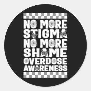 Pegatina Redonda Conciencia sobre la sobredosis No Más Estigma No M