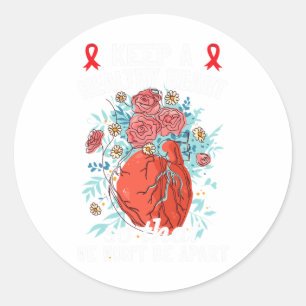 Pegatina Redonda Conciencia sobre las enfermedades cardíacas