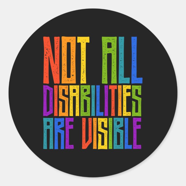 Pegatina Redonda Conciencia sobre las personas con discapacidad No  (Anverso)