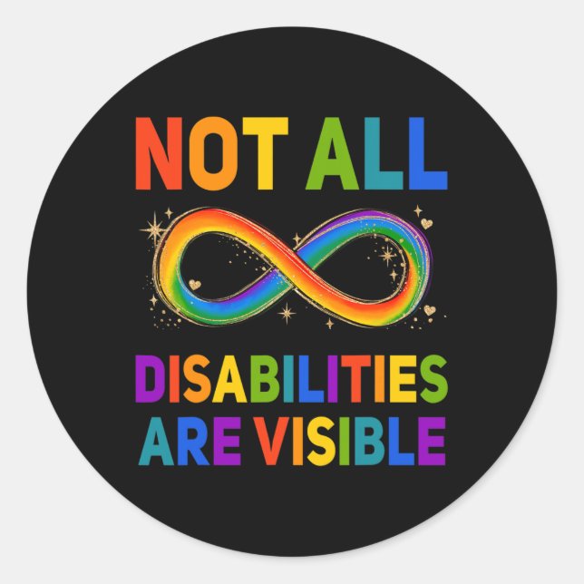 Pegatina Redonda Conciencia sobre las personas con discapacidad No  (Anverso)