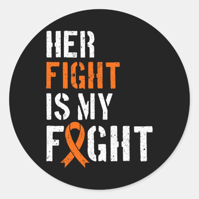 Pegatina Redonda Conciencia sobre leucemia Su Lucha Es Mi Apoyo De  (Anverso)