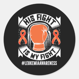 Pegatina Redonda Conciencia sobre leucemia Su Lucha Es Mi Lucha