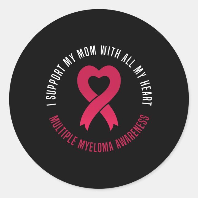 Pegatina Redonda Conciencia sobre mieloma múltiple apoyo la cinta d (Anverso)