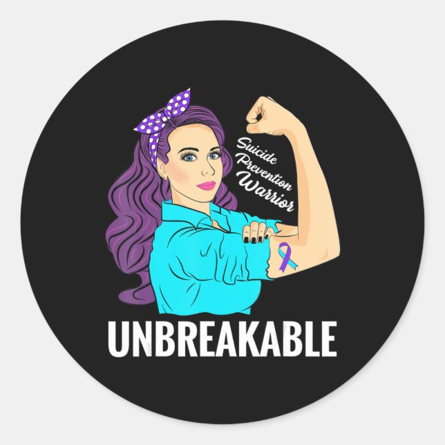 Pegatina Redonda Conciencia sobre prevención del suicidio Guerrero  (Anverso)