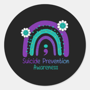 Pegatina Redonda Conciencia sobre prevención del suicidio Ninguna h