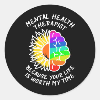 Pegatina Redonda Conciencia sobre Salud Mental.