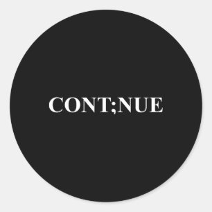 Pegatina Redonda Conciencia sobre Salud Mental Punto y coma Continu