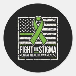 Pegatina Redonda Conciencia suicida Depresión Ansiedad Salud mental