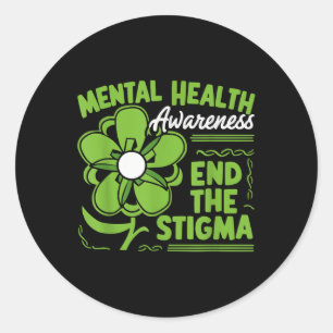 Pegatina Redonda Conciencia suicida Depresión Ansiedad Salud mental