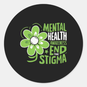 Pegatina Redonda Conciencia suicida Depresión Ansiedad Salud mental