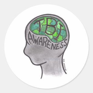 Pegatina Redonda Conciencia TBI