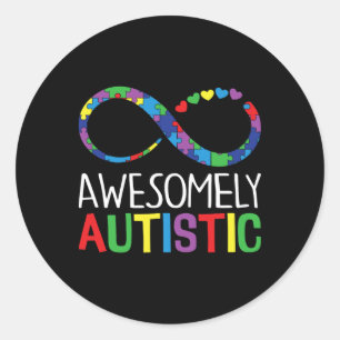 Pegatina Redonda Concienciación autista increible Autismo Ayuda de 