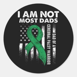 Pegatina Redonda Concienciación Cp De Parálisis Cerebral La Mayoría