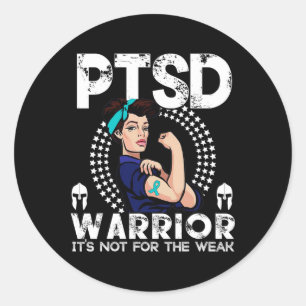 Pegatina Redonda Concienciación Del Ptsd Para Hombres Mujeres Conci
