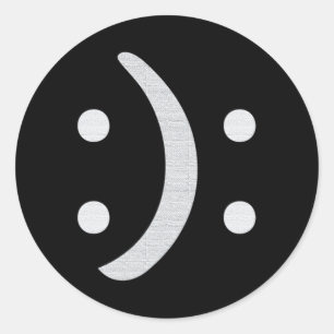 Pegatina Redonda Concienciación Feliz Triste Cara Salud Mental