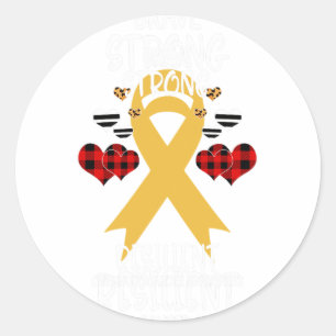 Pegatina Redonda Concienciación frente al cáncer infantil fuerte y