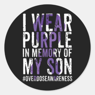 Pegatina Redonda Concienciación internacional sobre sobredosis: usa