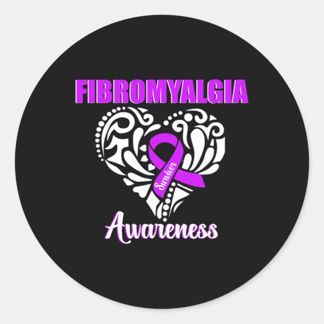 Pegatina Redonda Concienciación Mujeres Guerreras sobrevivientes de (Anverso)