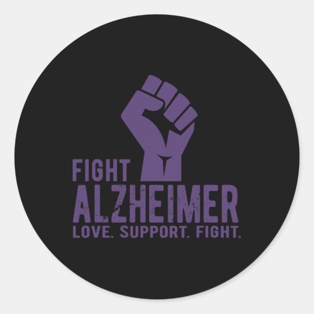 Pegatina Redonda Concienciación Para Hombres Amar La Lucha De Apoyo (Anverso)