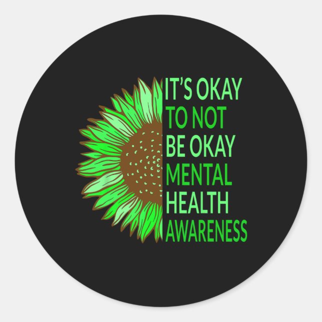 Pegatina Redonda Concienciación Sanitaria El Girasol Está Bien No E (Anverso)