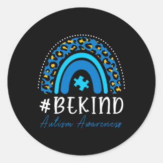 Pegatina Redonda Concienciación sobre autismo de Be Kind Mujeres Ch