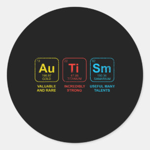 Pegatina Redonda Concienciación sobre autismo Mujeres madres acepta