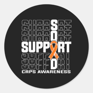 Pegatina Redonda Concienciación sobre crps de apoyo