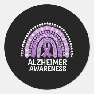 Pegatina Redonda Concienciación sobre el Alzheimer
