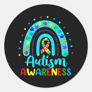 Pegatina Redonda Concienciación sobre el autismo