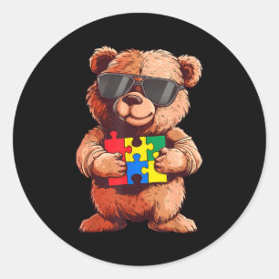 Pegatina Redonda Concienciación sobre el autismo