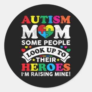 Pegatina Redonda Concienciación sobre el autismo de las mujeres Día