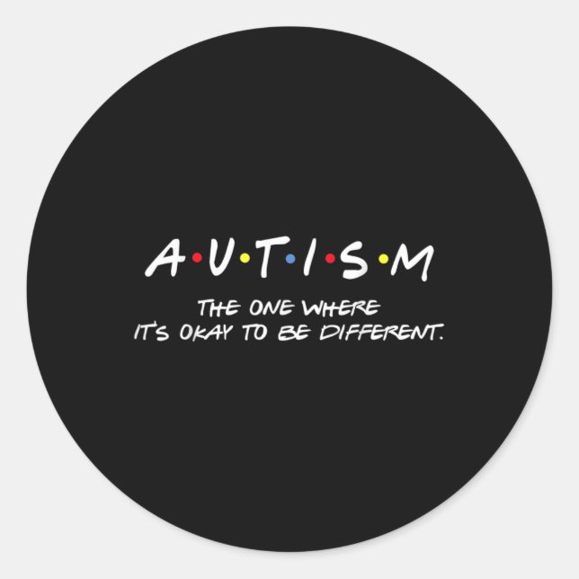 Pegatina Redonda Concienciación sobre el autismo El lugar donde est (Anverso)